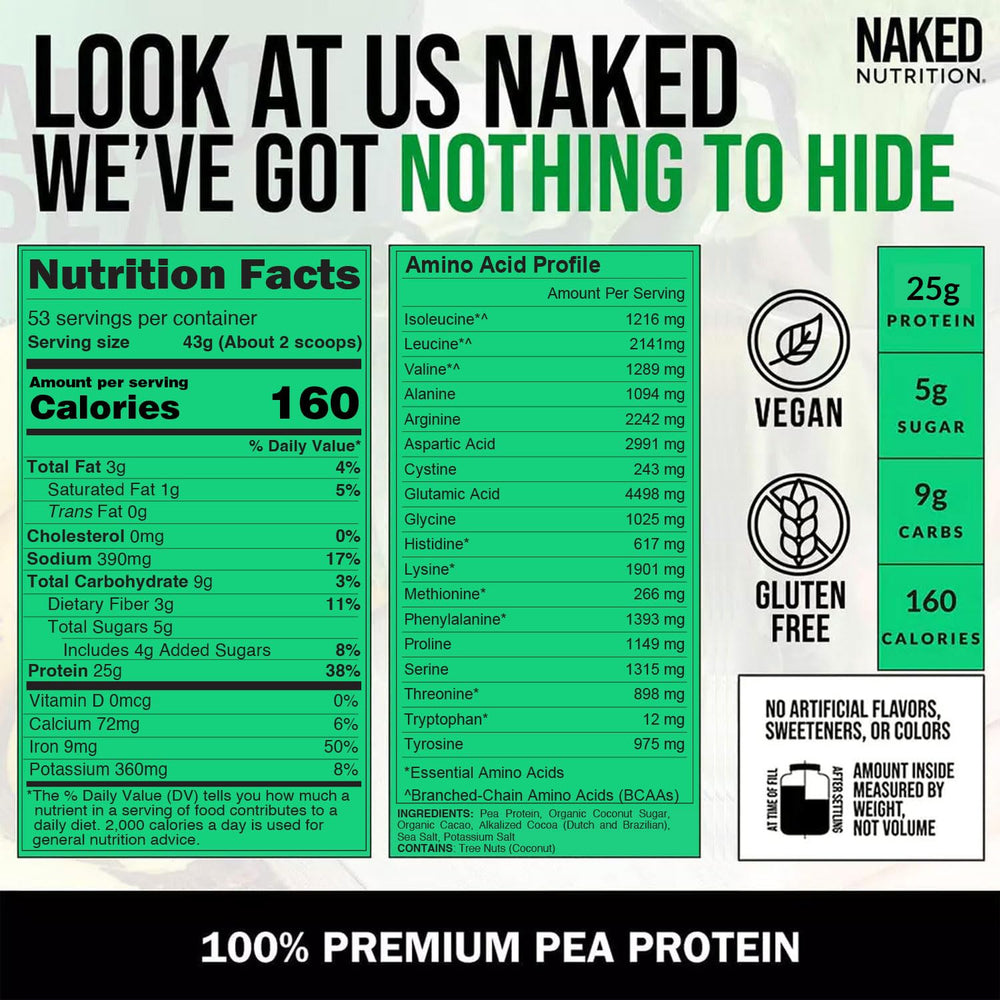 NAKED Pea dairy-free protein shake in a glass after workouts