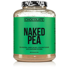 NAKED Pea Protein Chocolate front packaging with clean ingredients.