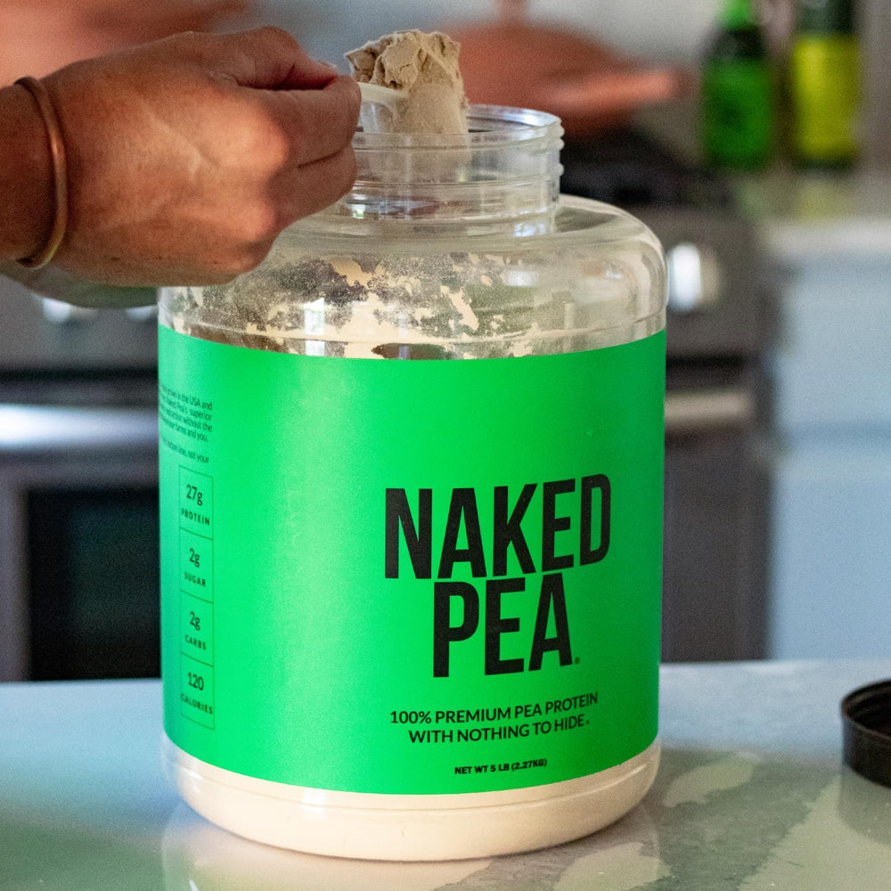 NAKED Pea bag close-up shows a simple ingredient list