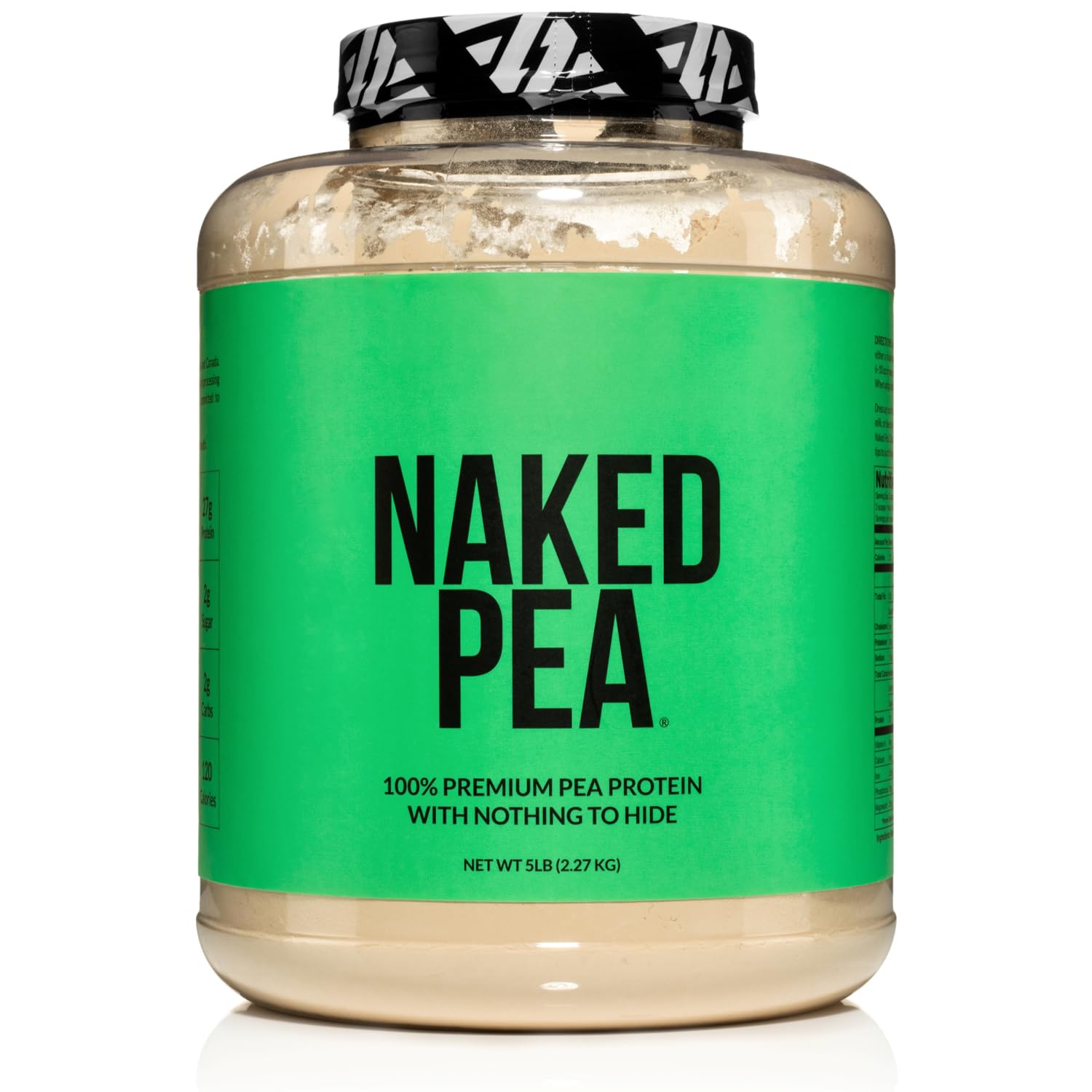NAKED Pea protein powder bottle front shows a clean vegan option for post-workout shakes