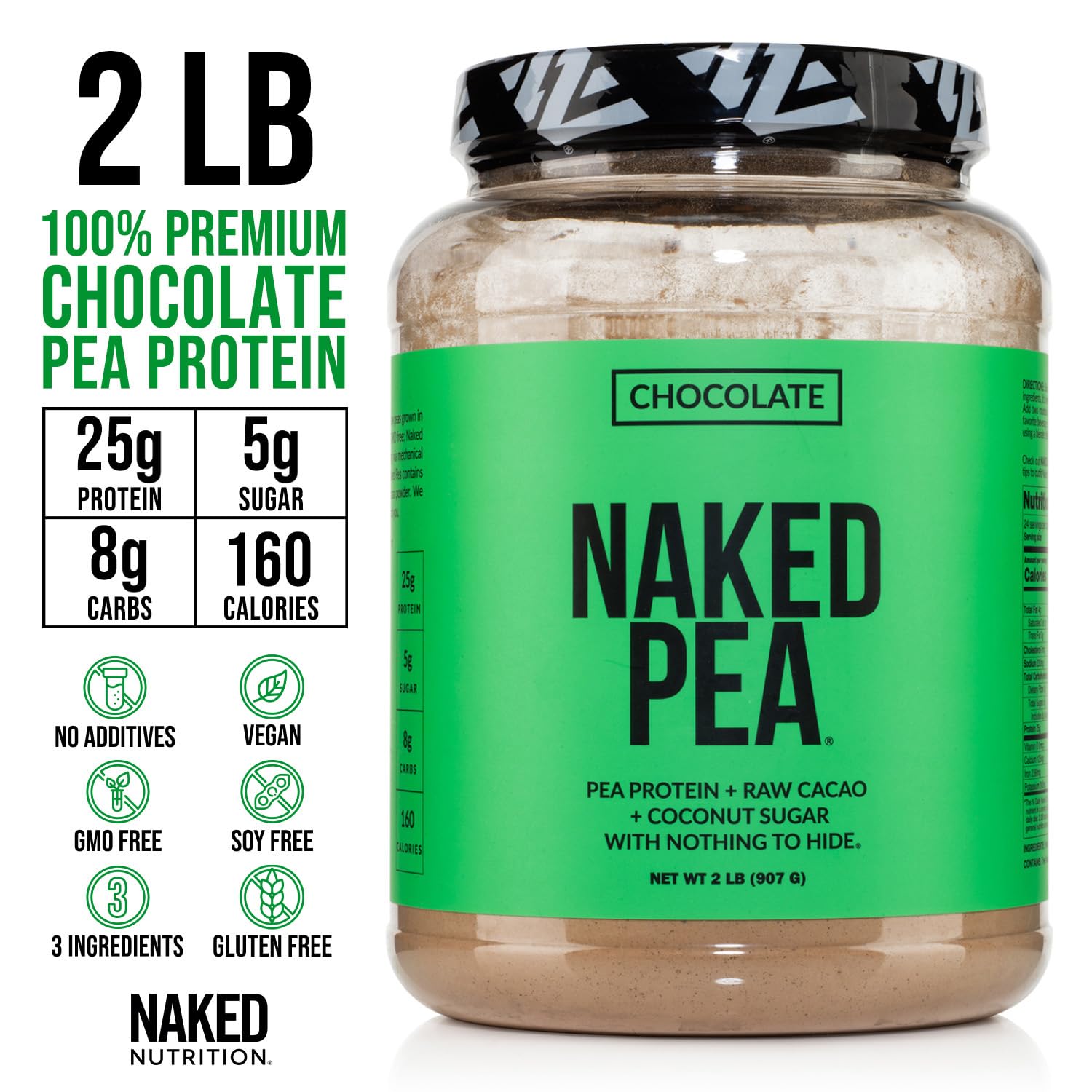 NAKED Pea Protein scoop dispense: convenient scoop for precise daily protein.
