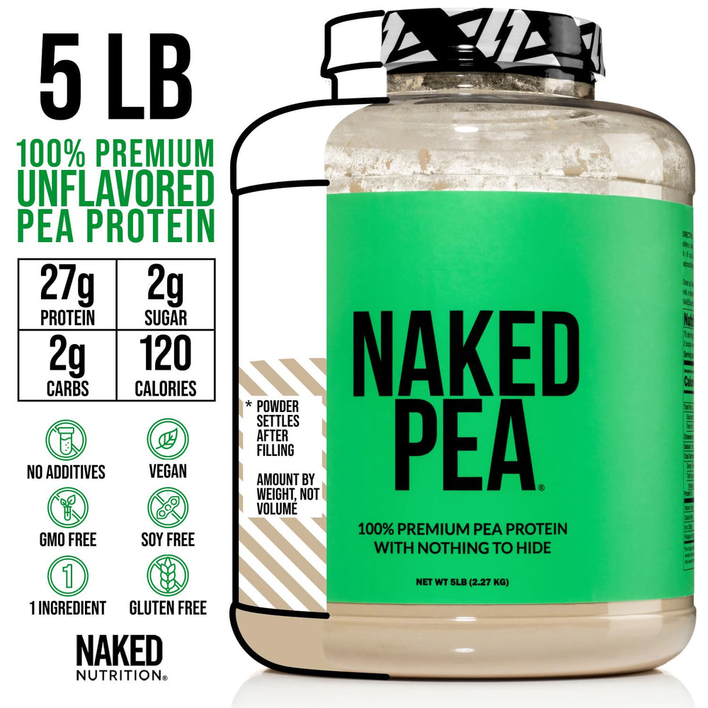 Glass of Naked Pea shake for a quick plant-based breakfast