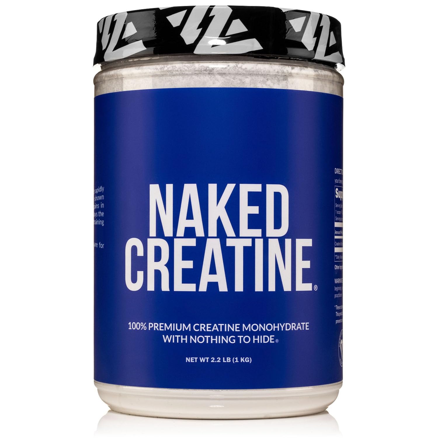 Naked Pure Creatine Monohydrate bottle highlights clean formula for enhanced training potential.
