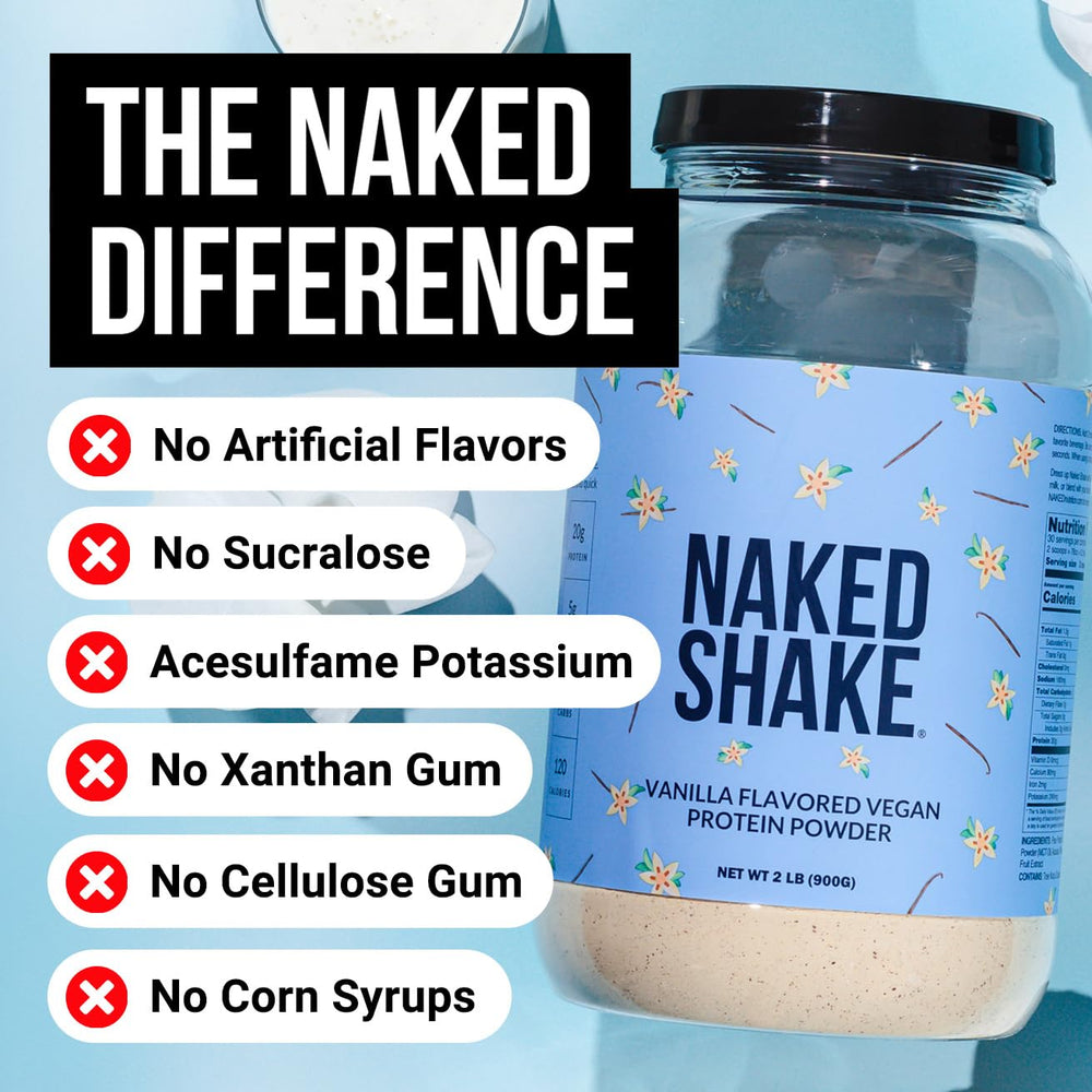 NAKED Shake vanilla pour captures a quick, creamy protein shake ready to drink