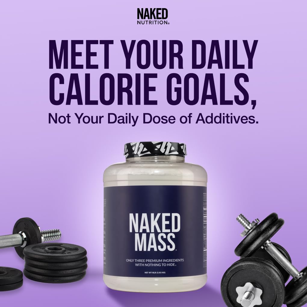 NAKED Strawberry Mass shake being poured for a creamy, calorie-dense drink.