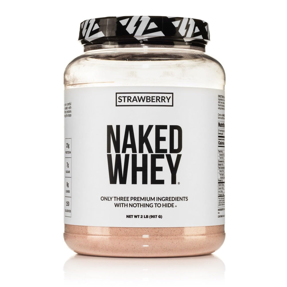 NAKED Strawberry Whey Powder Jar: clean protein base for shakes