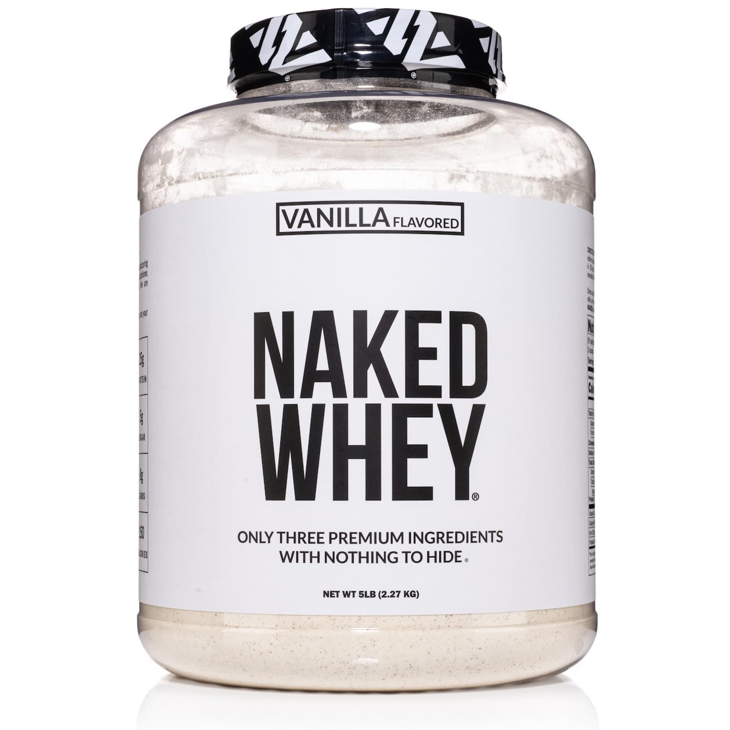 NAKED Vanilla Whey bottle on counter ready for a post-workout shake