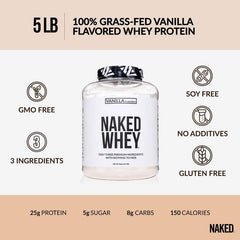 NAKED Vanilla Whey in a shaker cup for smooth vanilla shakes