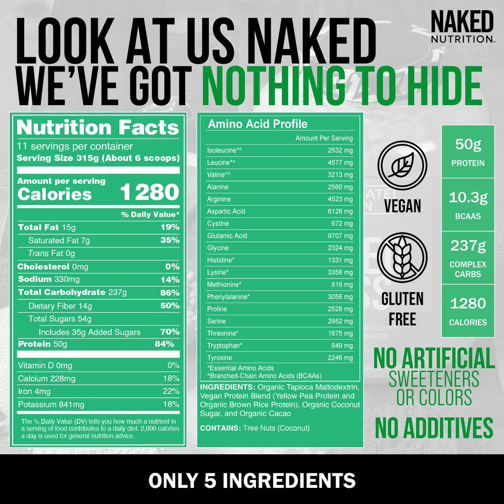 NAKED Vegan Mass 8 lb bulk packaging on shelf