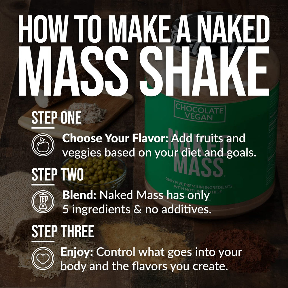 NAKED Vegan Mass gluten-free and dairy-free labeling