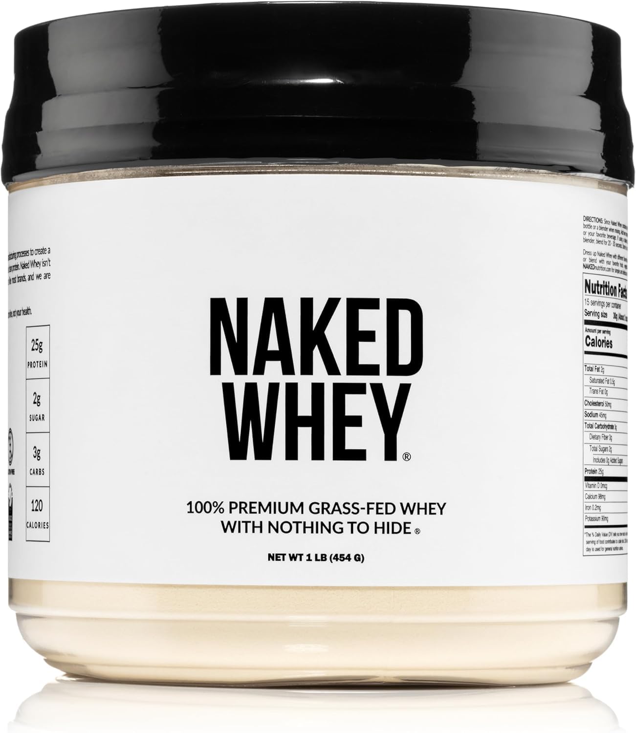 NAKED Whey 1lb front packaging showing clean label and minimal ingredients.