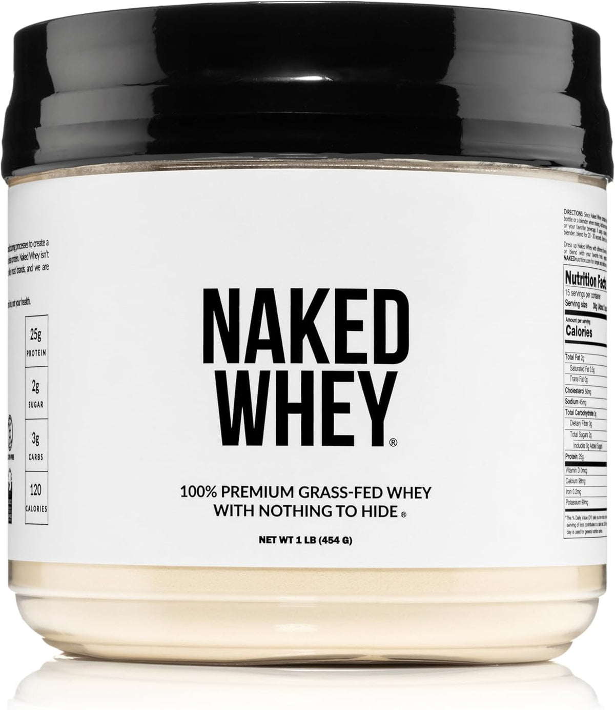 NAKED Whey 1lb front packaging showing clean label and minimal ingredients.