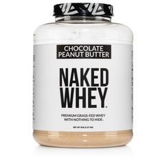 NAKED Whey Chocolate Peanut Butter powder base for a protein-packed shake.