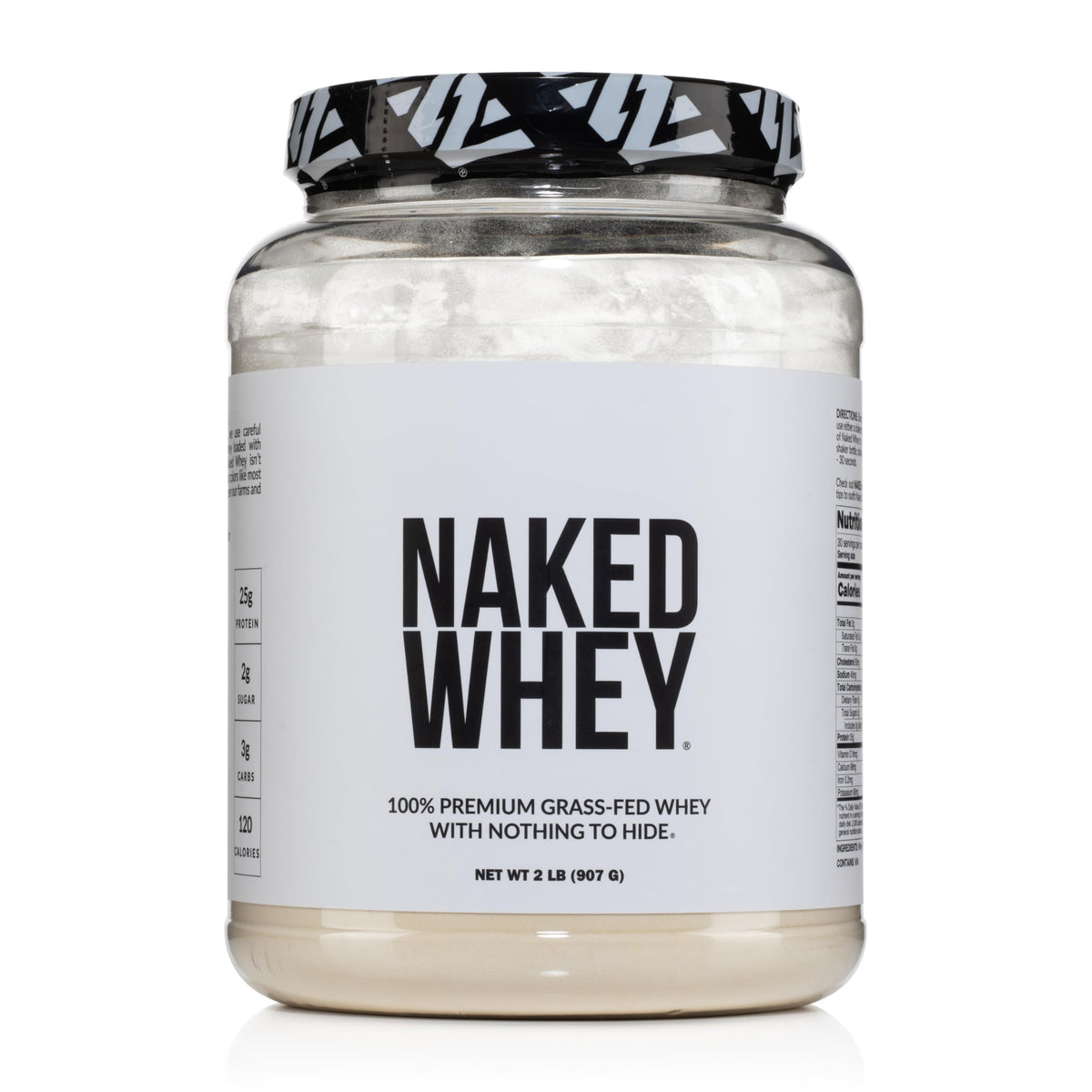 NAKED Whey unflavored powder in a bottle for clean post-workout shakes.