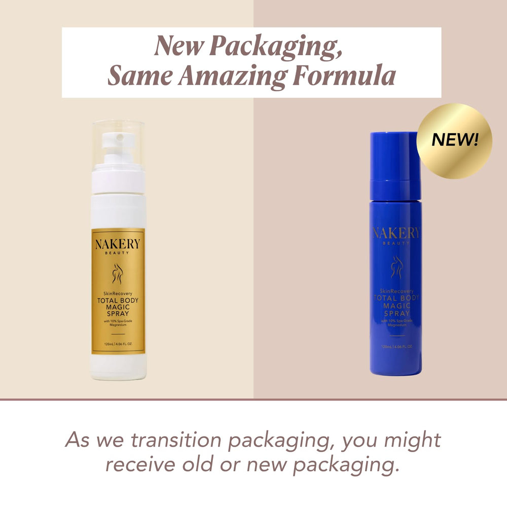 Nakery Total Body Magic Magnesium Spray eases leg cramps with a soothing, fast-acting formula.