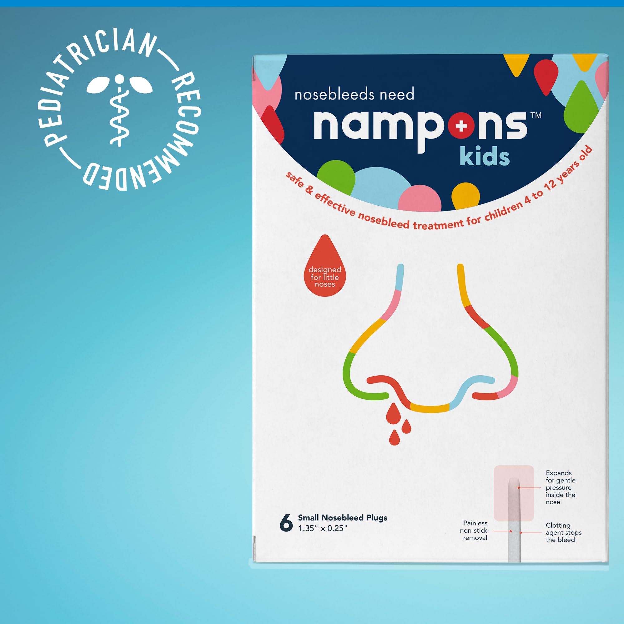 Nampons design tailored for smaller noses offers comfortable fit.