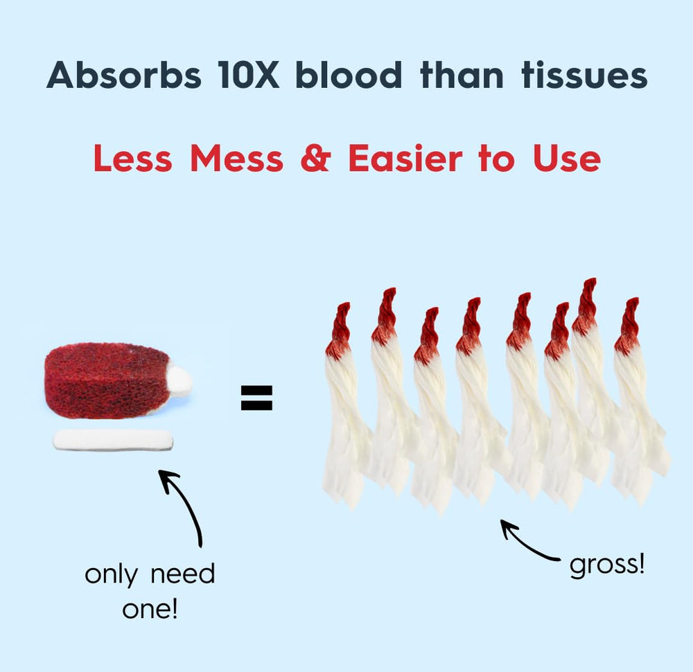 Nampons Nosebleed Stoppers non-stick removal design for tear-free experience.