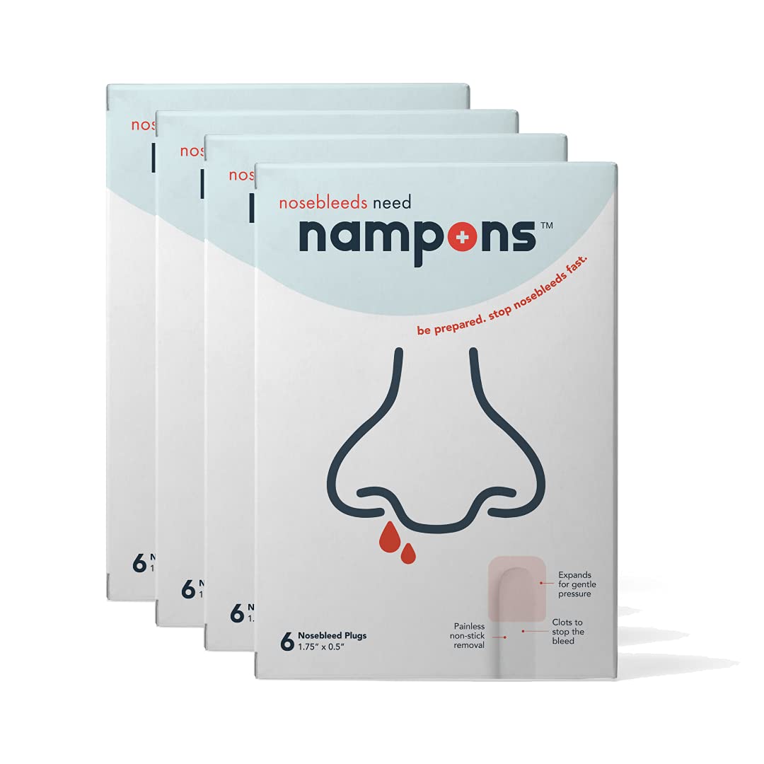 Nampons Nosebleed Stoppers pack-front, discreet first aid solution for quick nosebleed support