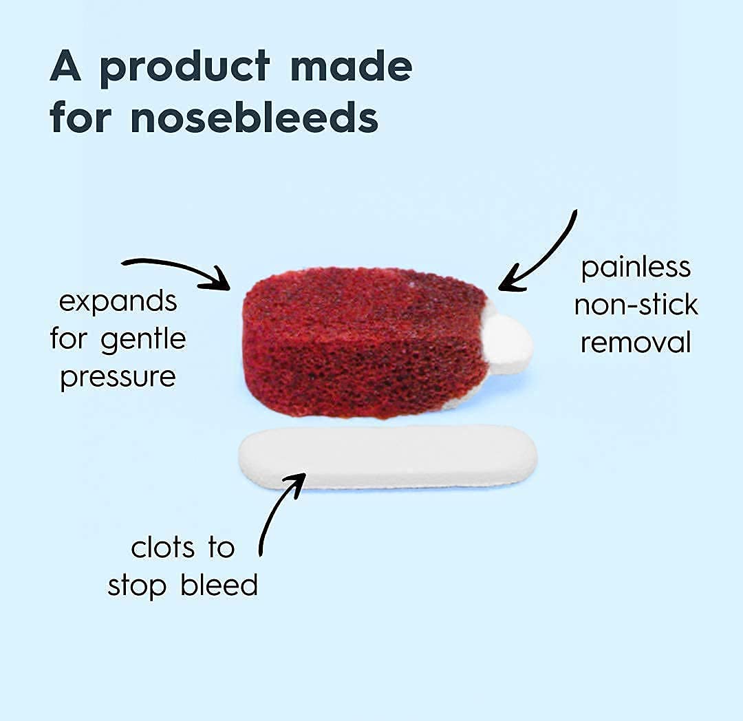 Nampons Nosebleed Stoppers tube-open, easy-access packaging for fast use