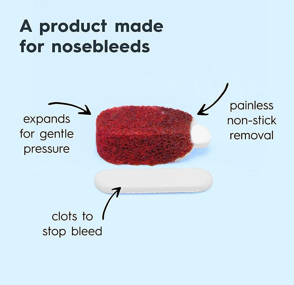 Nampons Nosebleed Stoppers tube-open, easy-access packaging for fast use