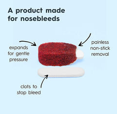 Nampons Nosebleed Stoppers tube-open, easy-access packaging for fast use