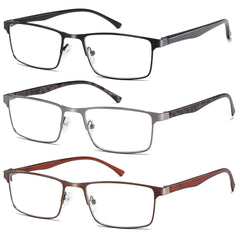 NaNaKo gafas de lectura para hombres con armazón de metal ligero para uso diario.