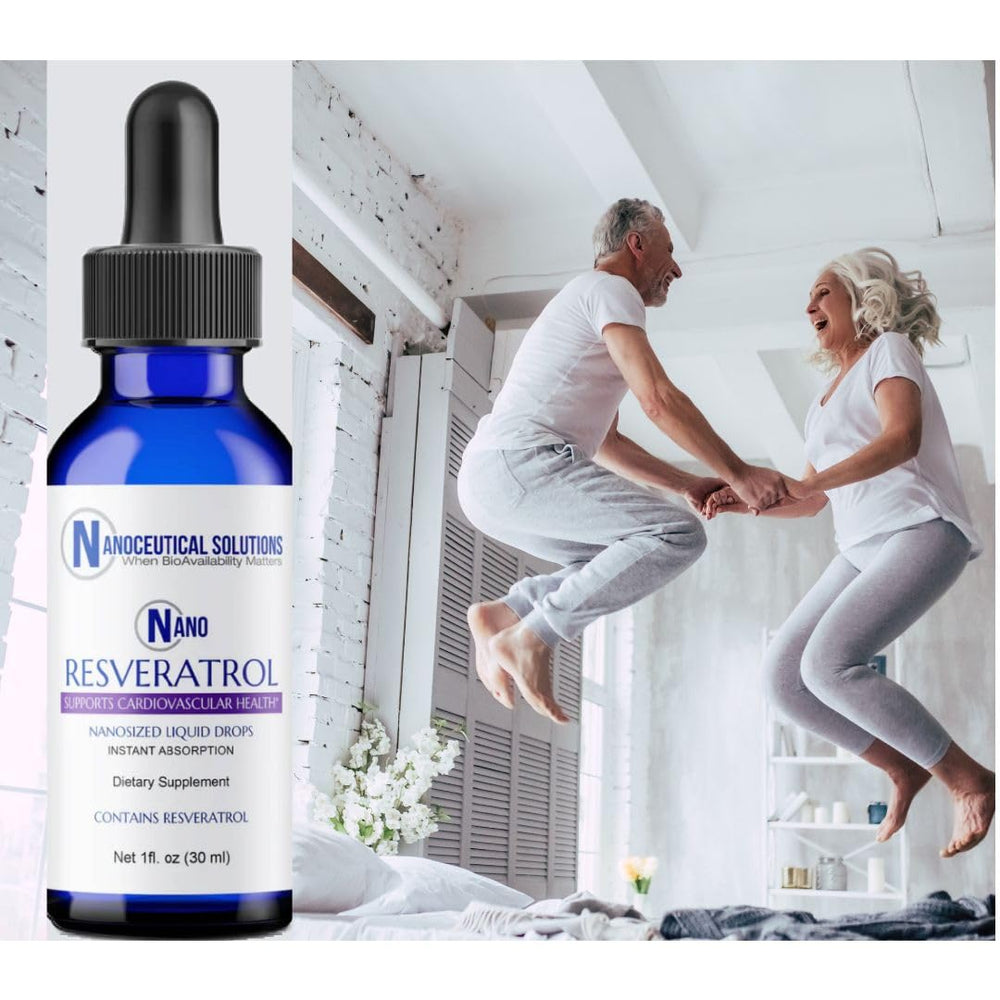 Vegan-friendly label and organic MCT oil notes from Nanoceutical Solutions resveratrol.