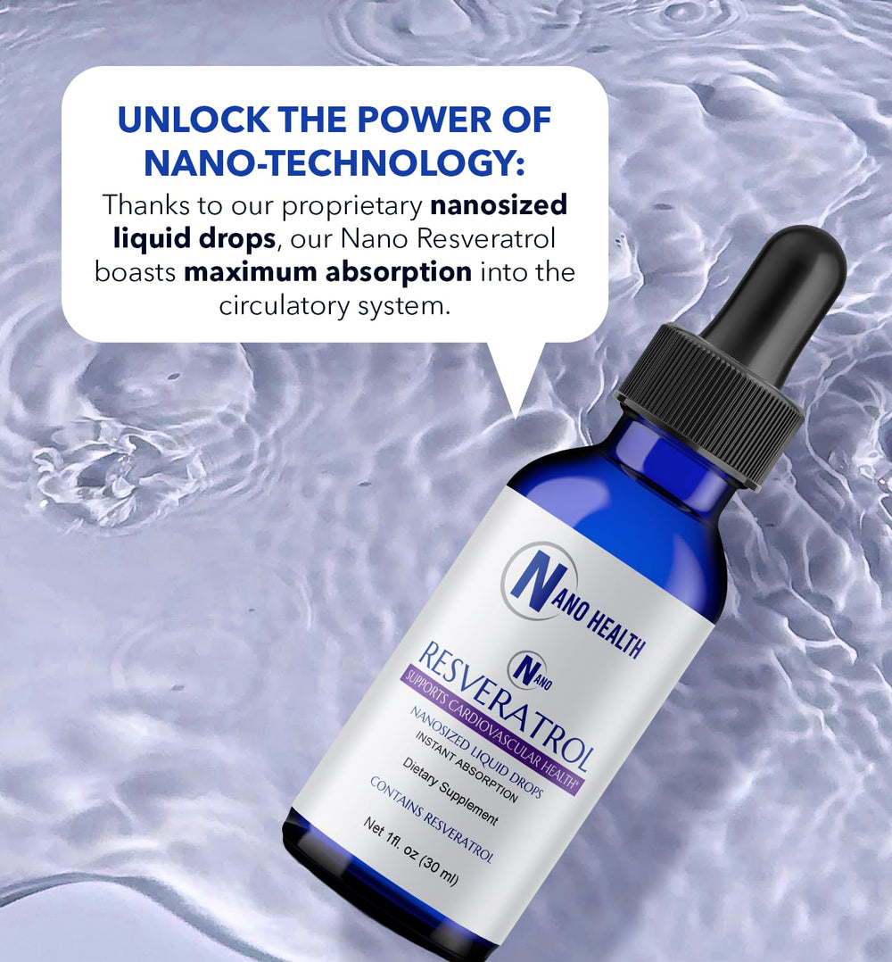 Molecular structure icon beside Nanoceutical Solutions bottle.