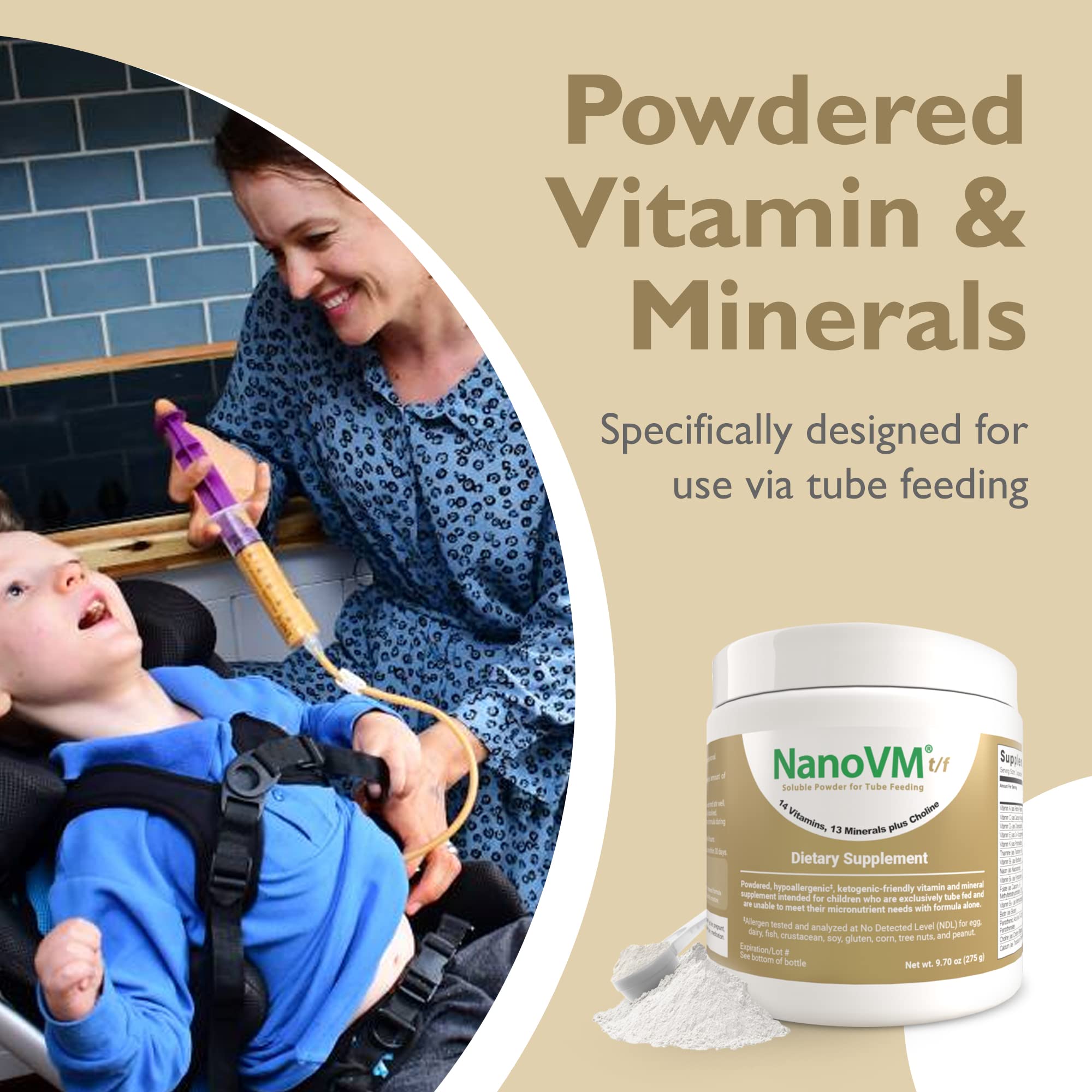 NanoVM t/f low-carb serving demonstrates minimal carbohydrate content per scoop.