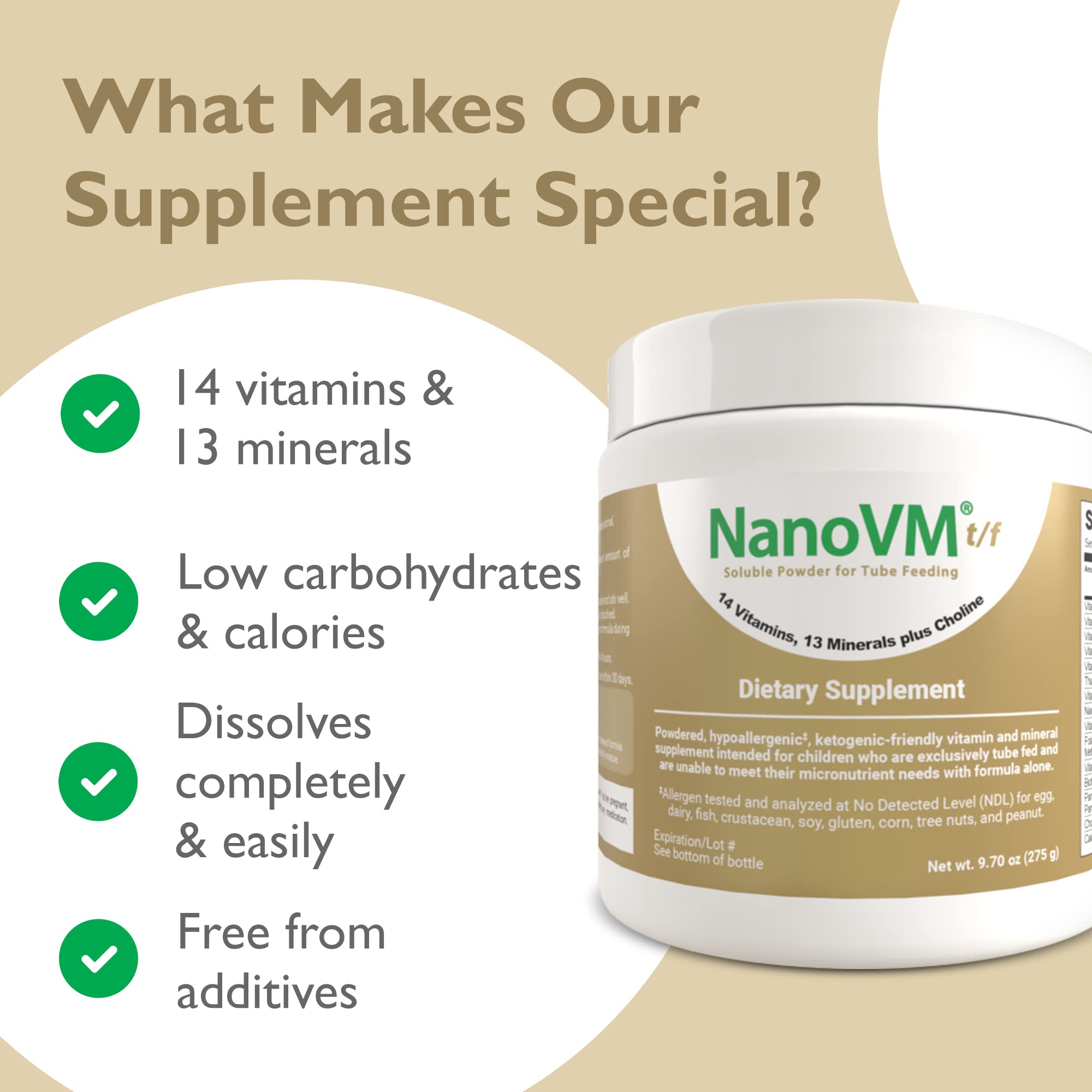 NanoVM t/f safety-sealed jar ensures freshness and safe storage.