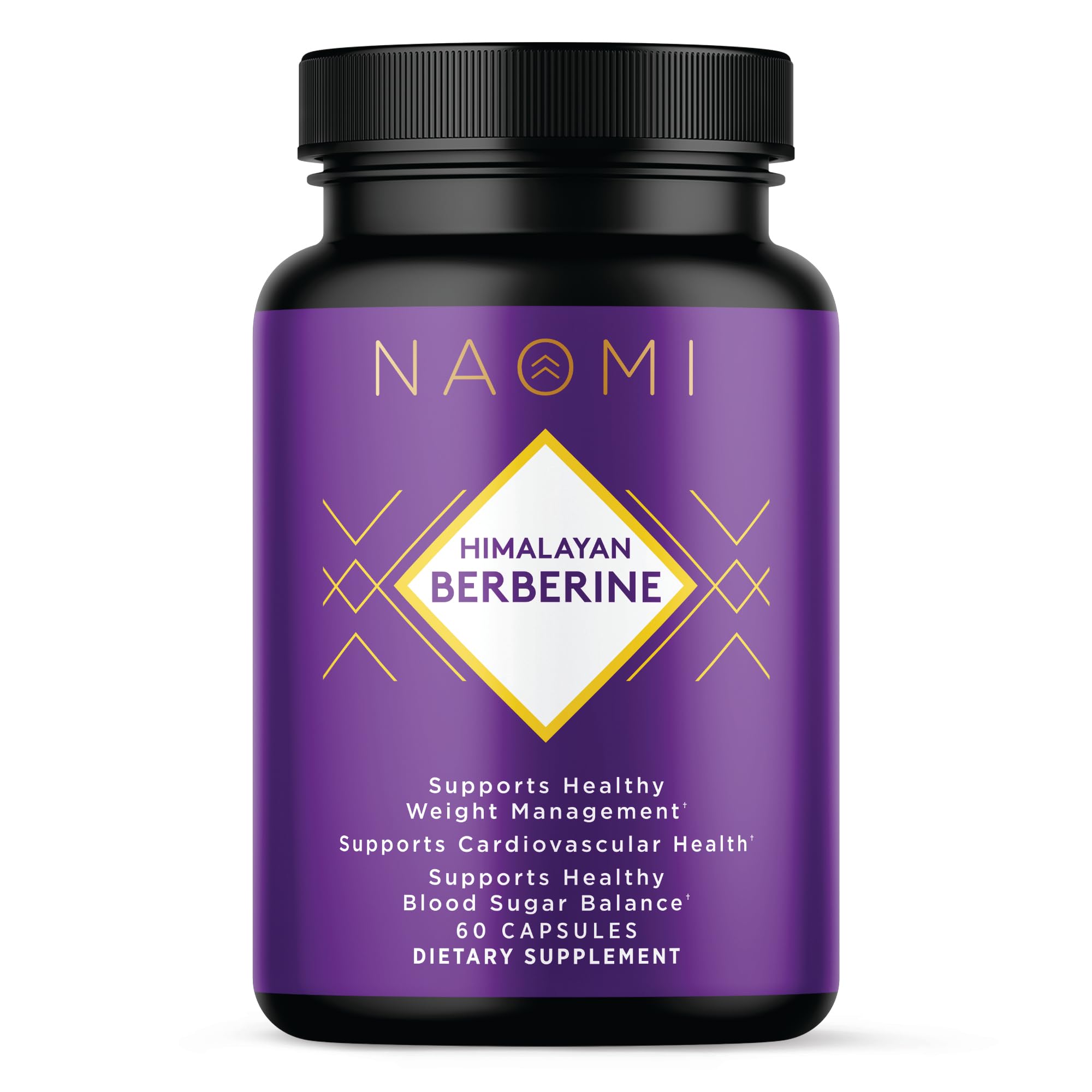NAOMI Himalayan Berberine bottle shown, may support healthy glucose metabolism.