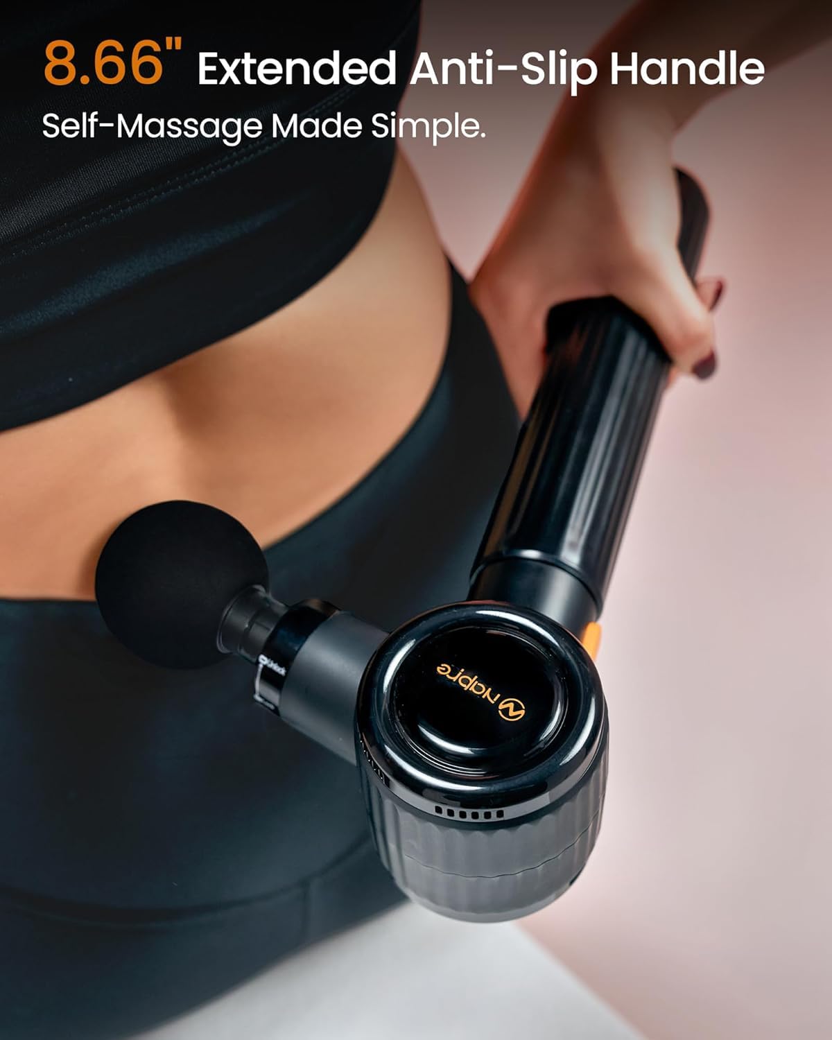 NAPRE Massage Gun LED display shows speed and battery at a glance