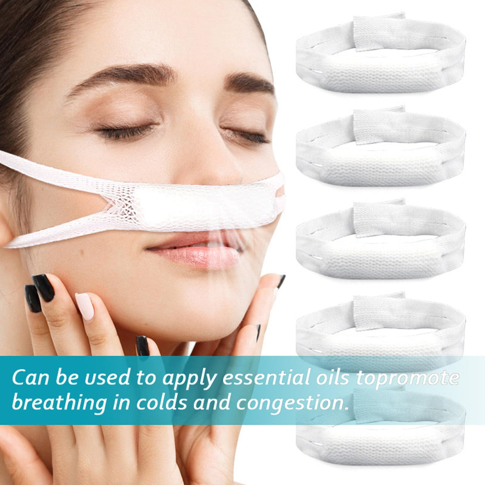 Adjustable cotton balls in nasal bandage aid precise fit and comfort.