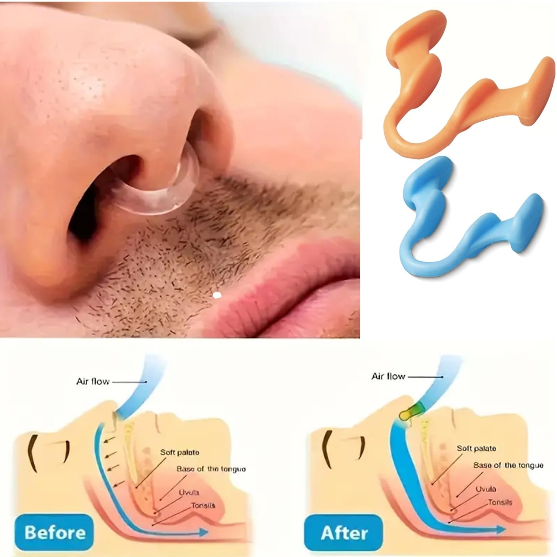 Nasal Dilator Easy Cleaning Instructions included for everyday use.