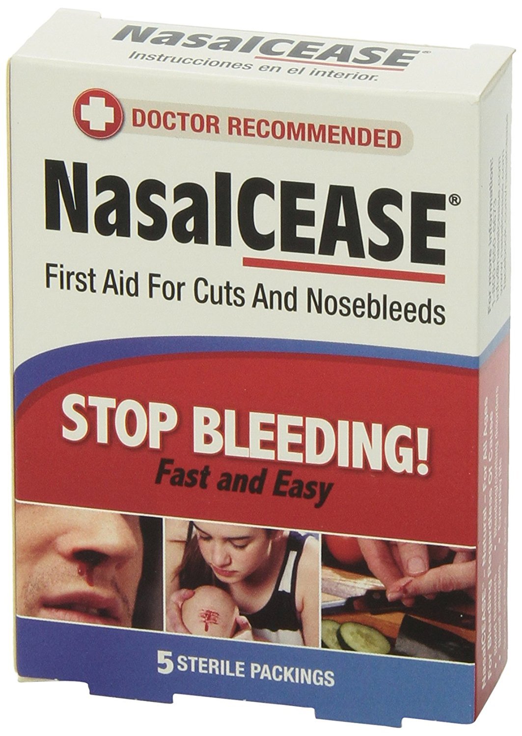 NasalCEASE packing removal after 30 minutes with minimal discomfort