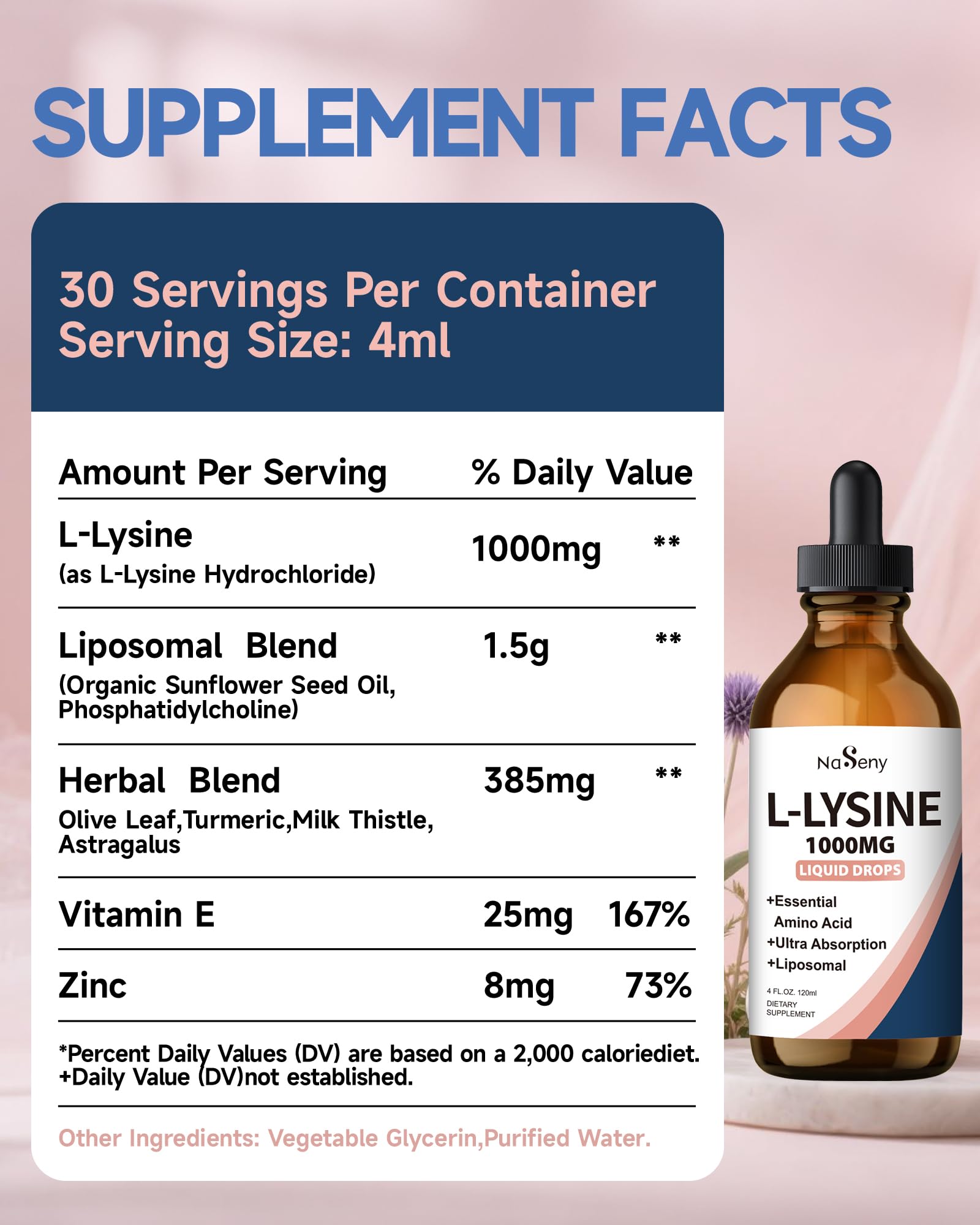 Wellness setup featuring NaSeny Lysine drops for adults in a calm lifestyle.