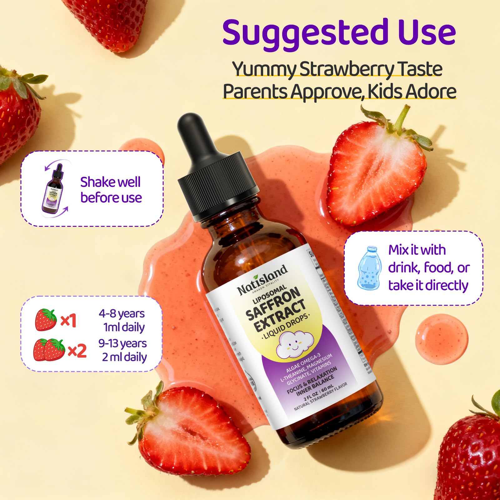 NATISLAND alcohol-free certification on product packaging