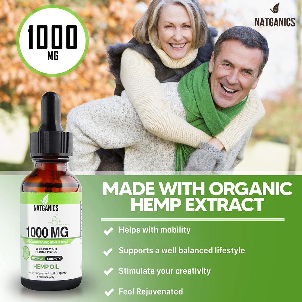 Natganics Mint flavored hemp oil dropper, pleasant taste for routine use.