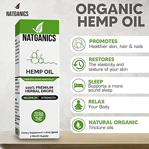 Natganics Organic Hemp Oil 3500mg dropper ready for daily routine.