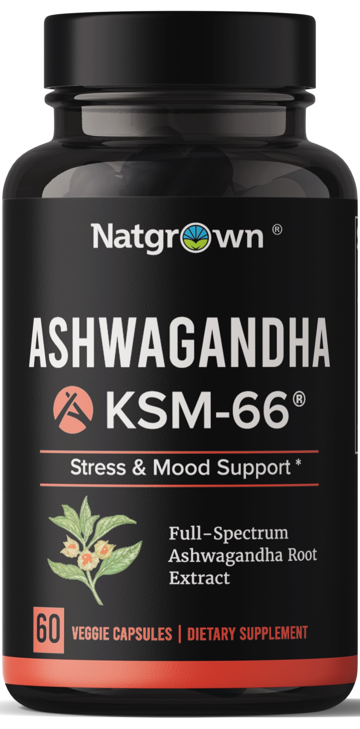 Natgrown Ashwagandha KSM-66 bottle for daily resilience