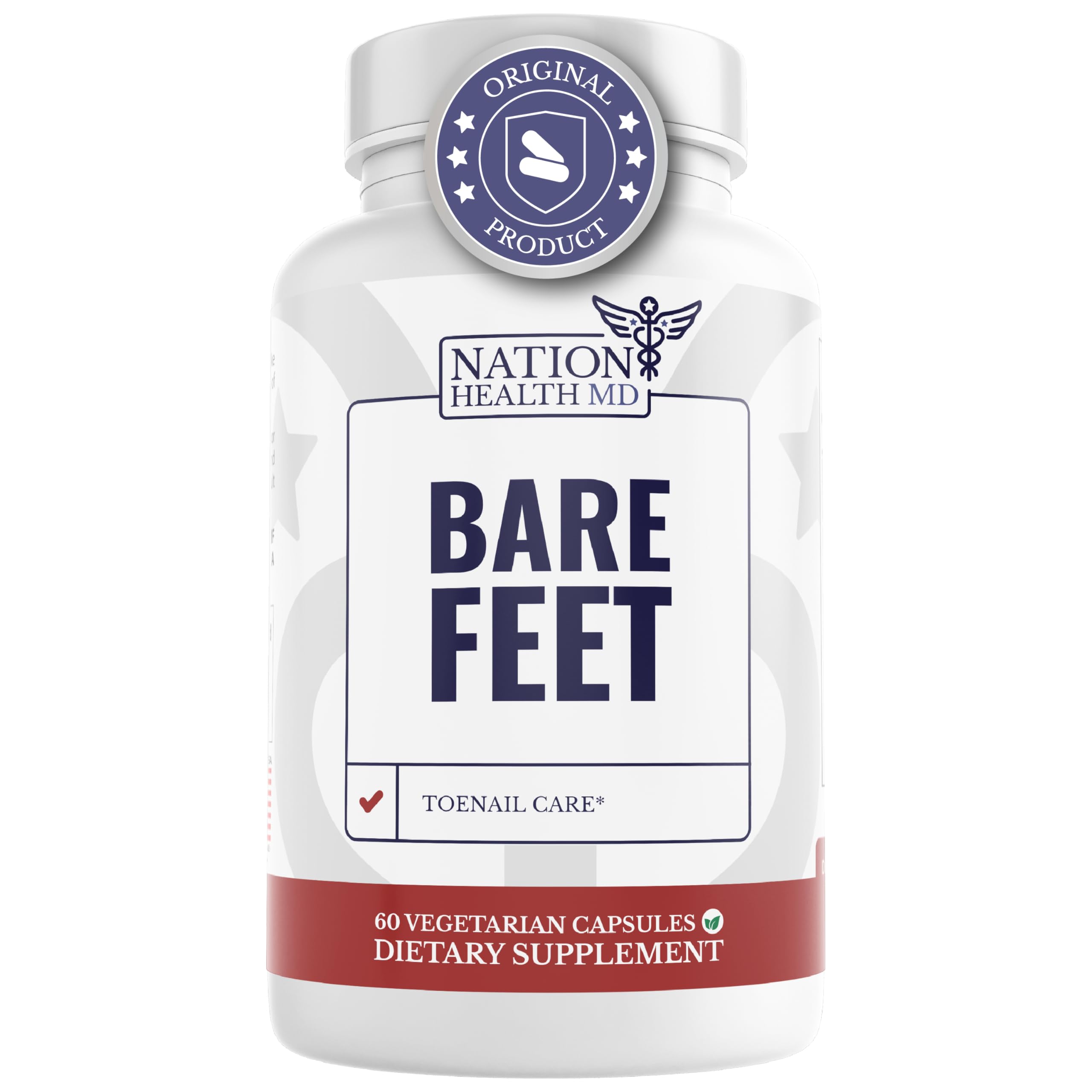 Nation Health MD Bare Feet bottle shown for toenail care and hydration