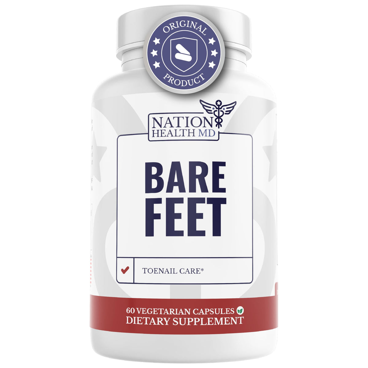 Nation Health MD Bare Feet bottle shown for toenail care and hydration