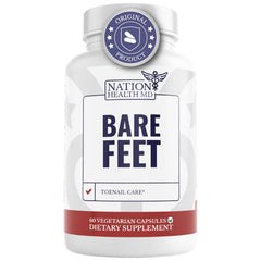 Nation Health MD Bare Feet bottle shown for toenail care and hydration