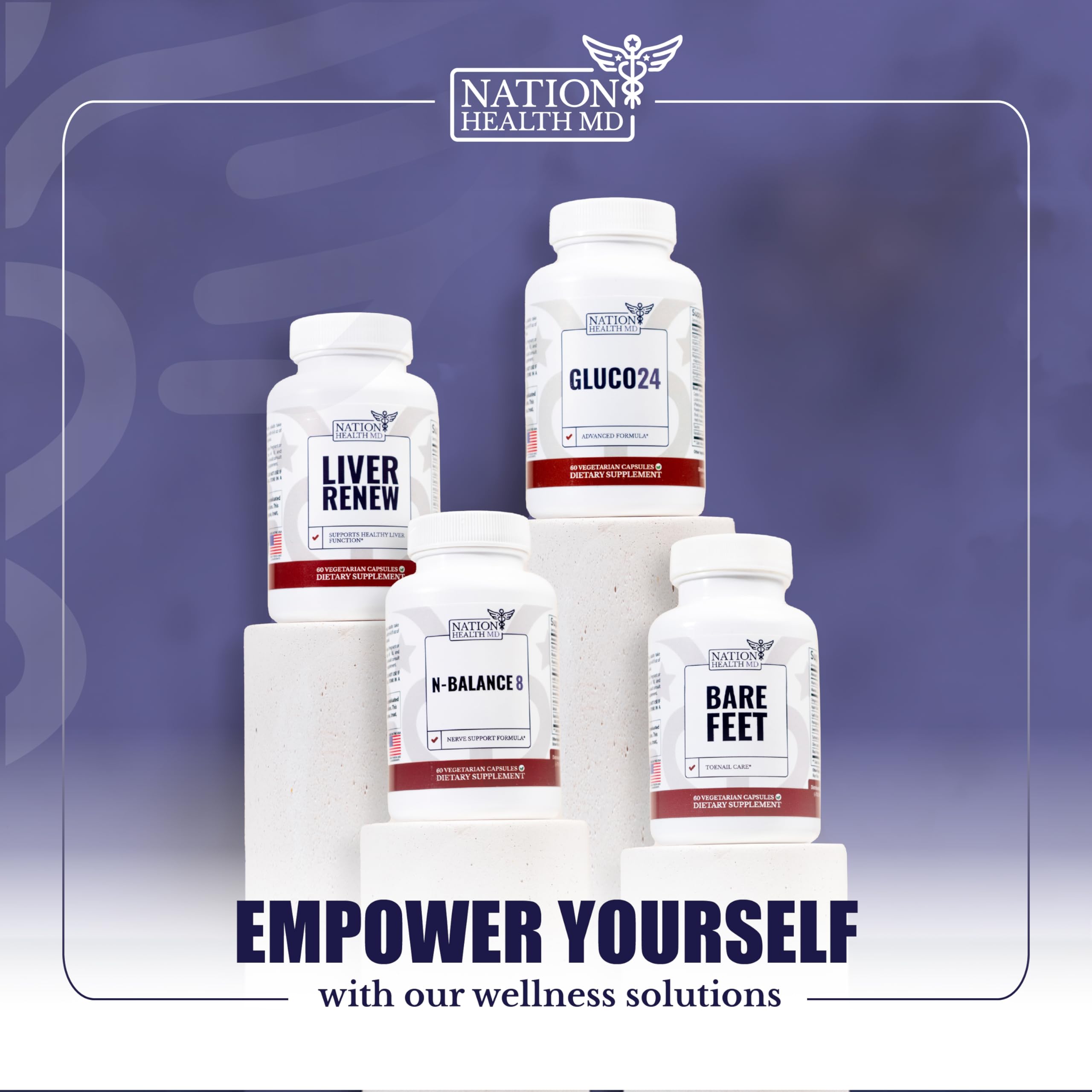 Nation Health MD Bare Feet packaging with label on display