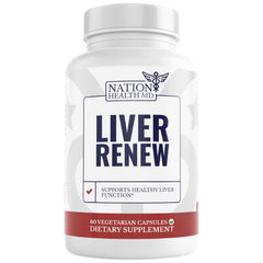 Nation Health MD Liver Renew bottle for daily liver support and easy supplementation.