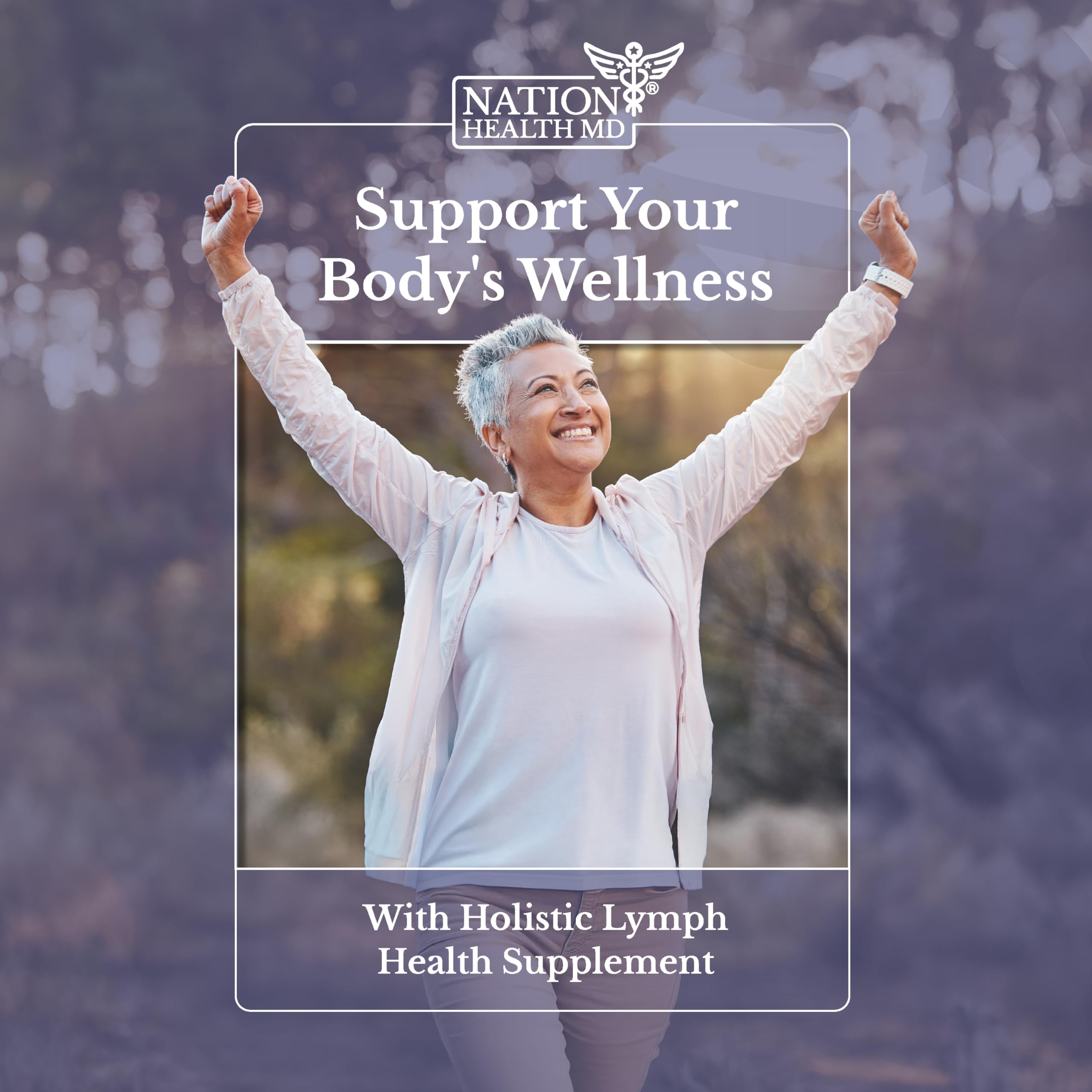 Nation Health MD Lymph MD label with 9 botanical ingredients.