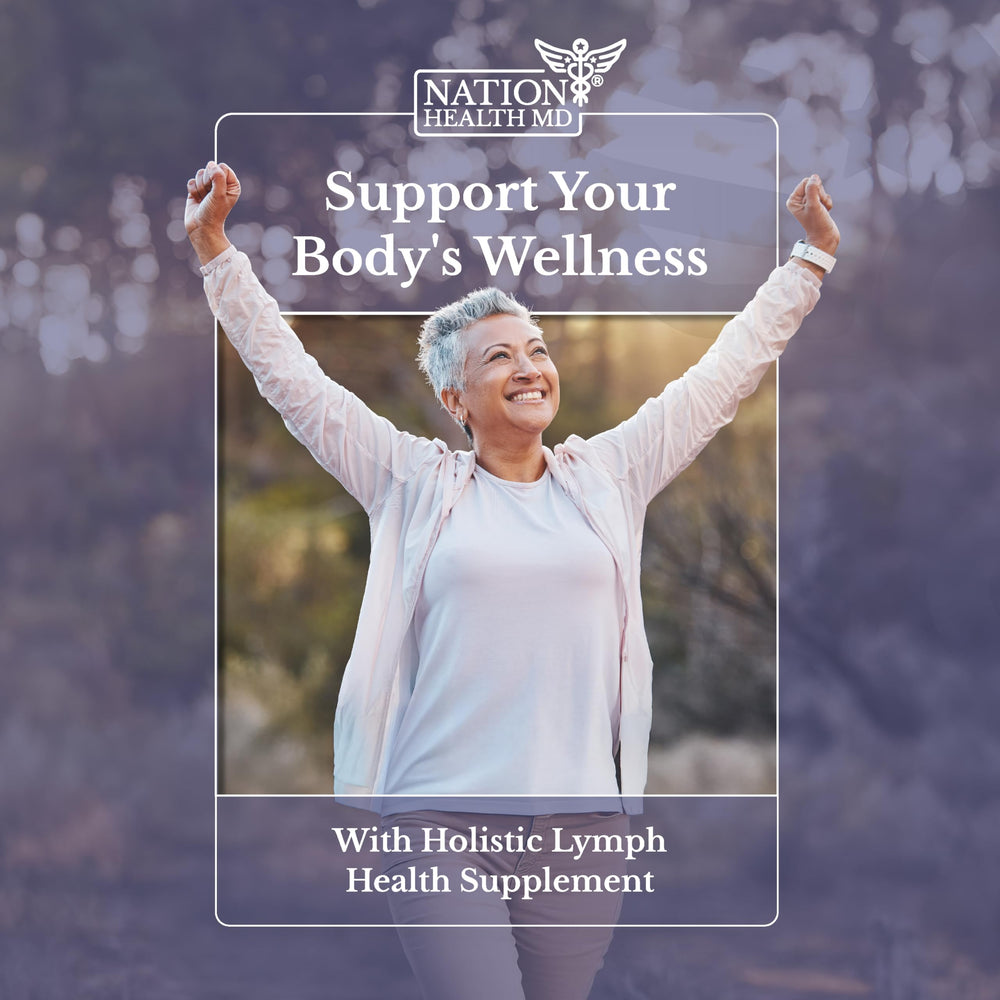 Nation Health MD Lymph MD label with 9 botanical ingredients.