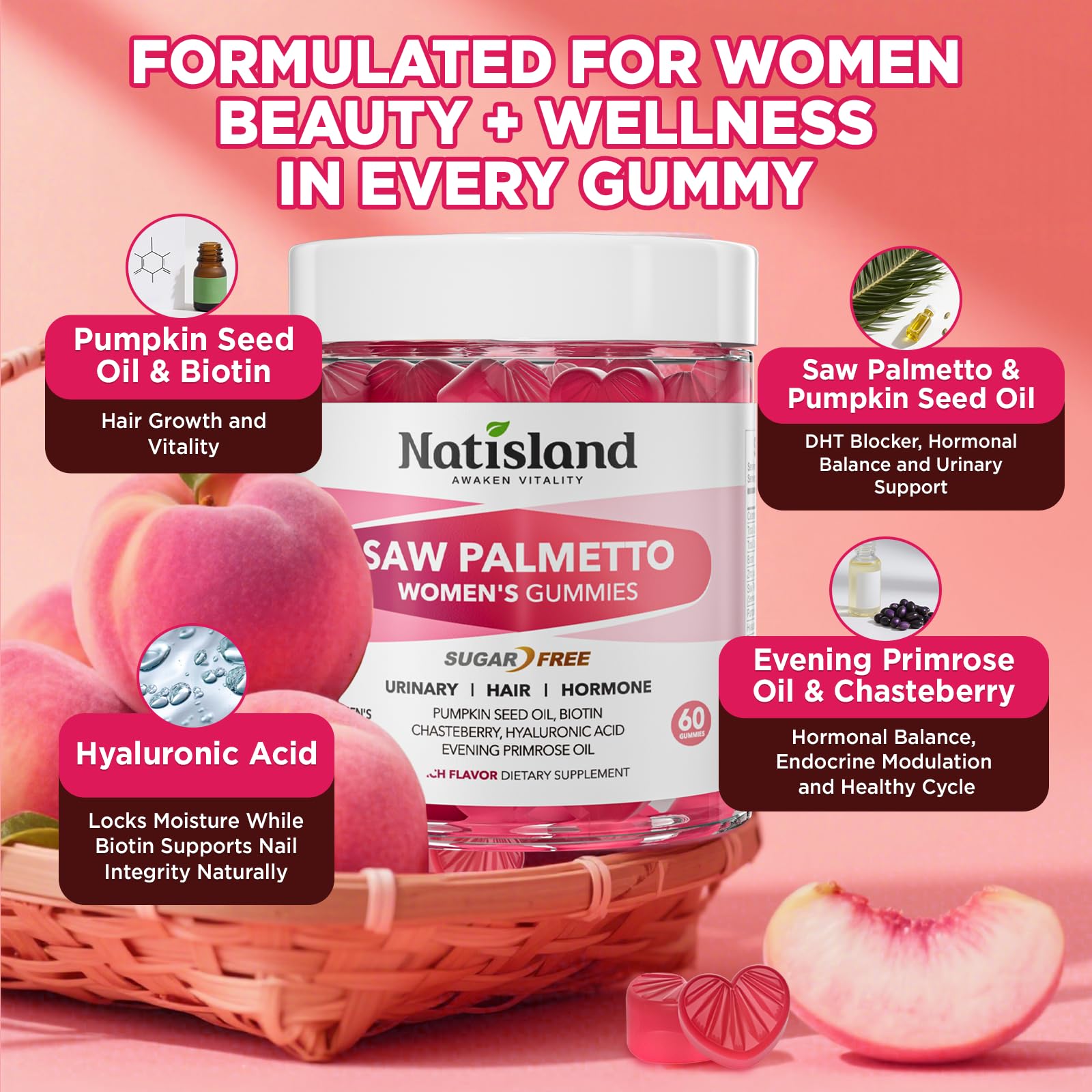 NATISLAND gummies with pumpkin seed oil emphasize urinary comfort and well-being