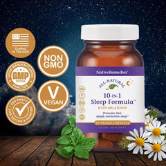 Native Remedies sleep capsules close-up showing a gentle, non-habit sleep aid.
