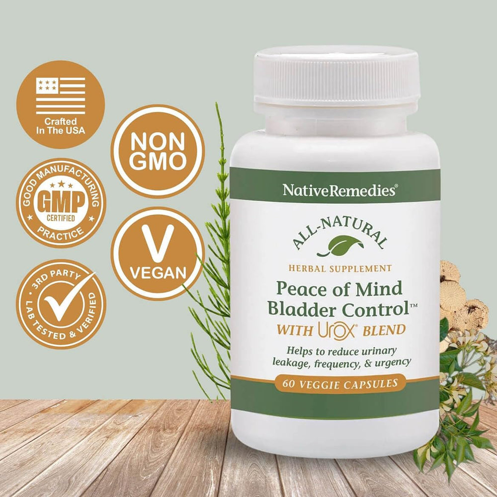 Native Remedies Urox bottle on nightstand signaling nighttime bladder support